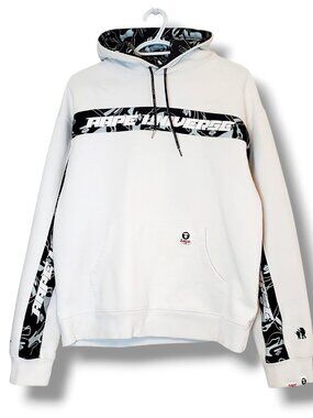 A Bathing Ape BAPE AAPE  Head Reflective Hoodie Sweater White Size L
